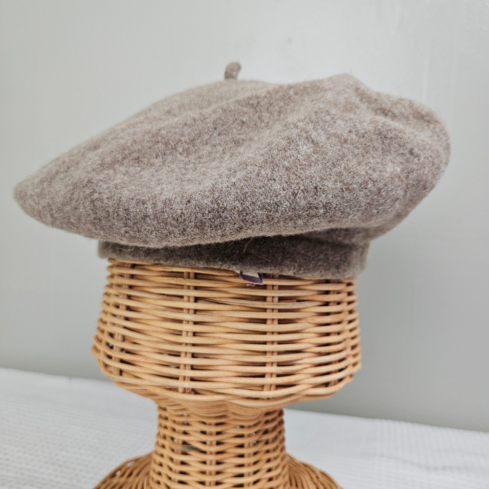Vintage P.R.T. Ultrabasque 100% Wool‎ Beret Hat Beige Tan - Picture 4 of 13